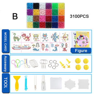 Yantjouet water Magic Sticky Beads 24color/set 3100pcs with accessary Toys for Children Education Brain Aqua Girls Boys