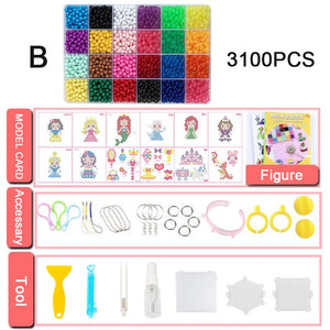 Yantjouet water Magic Sticky Beads 24color/set 3100pcs with accessary Toys for Children Education Brain Aqua Girls Boys
