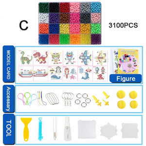 Yantjouet water Magic Sticky Beads 24color/set 3100pcs with accessary Toys for Children Education Brain Aqua Girls Boys