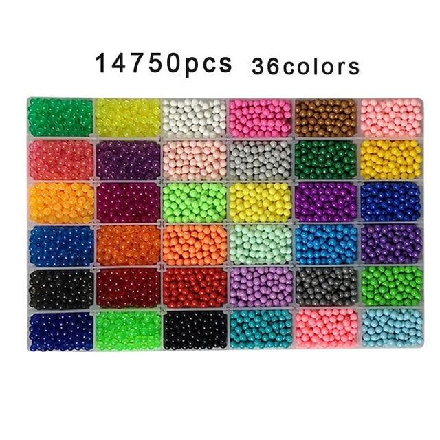 Yantjouet water Magic Sticky Beads 24color/set 3100pcs with accessary Toys for Children Education Brain Aqua Girls Boys