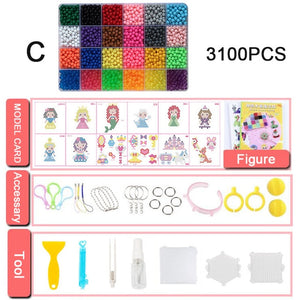 Yantjouet water Magic Sticky Beads 24color/set 3100pcs with accessary Toys for Children Education Brain Aqua Girls Boys
