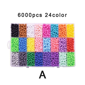 Yantjouet water Magic Sticky Beads 24color/set 3100pcs with accessary Toys for Children Education Brain Aqua Girls Boys
