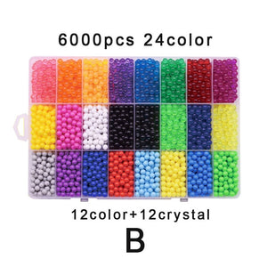 Yantjouet water Magic Sticky Beads 24color/set 3100pcs with accessary Toys for Children Education Brain Aqua Girls Boys