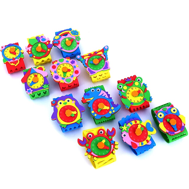 New DIY 3D EVA Foam Craft Sticker Handmade Watch Clock Learning Kids Kindergarten Educative Games New Toys 2019