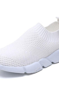 Women Shoes 2019 New Flyknit Sneakers Women Breathable Slip On Flat Shoes Soft Bottom White Sneakers Casual Women Flats Krasovki