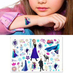 Children Cartoon Temporary Tattoo Sticker Novelty Cosplay Gag Toys for Princess Sofia Elsa Snow White Fans Waterproof 2-3 Days
