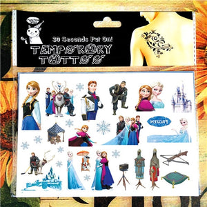 Children Cartoon Temporary Tattoo Sticker Novelty Cosplay Gag Toys for Princess Sofia Elsa Snow White Fans Waterproof 2-3 Days