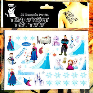 Children Cartoon Temporary Tattoo Sticker Novelty Cosplay Gag Toys for Princess Sofia Elsa Snow White Fans Waterproof 2-3 Days