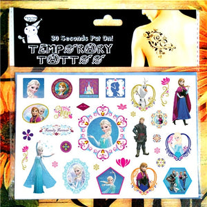 Children Cartoon Temporary Tattoo Sticker Novelty Cosplay Gag Toys for Princess Sofia Elsa Snow White Fans Waterproof 2-3 Days