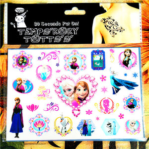 Children Cartoon Temporary Tattoo Sticker Novelty Cosplay Gag Toys for Princess Sofia Elsa Snow White Fans Waterproof 2-3 Days