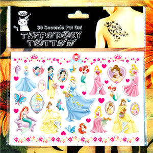 Children Cartoon Temporary Tattoo Sticker Novelty Cosplay Gag Toys for Princess Sofia Elsa Snow White Fans Waterproof 2-3 Days