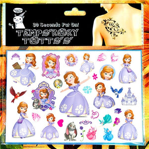 Children Cartoon Temporary Tattoo Sticker Novelty Cosplay Gag Toys for Princess Sofia Elsa Snow White Fans Waterproof 2-3 Days