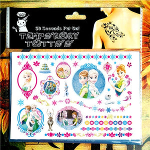 Children Cartoon Temporary Tattoo Sticker Novelty Cosplay Gag Toys for Princess Sofia Elsa Snow White Fans Waterproof 2-3 Days