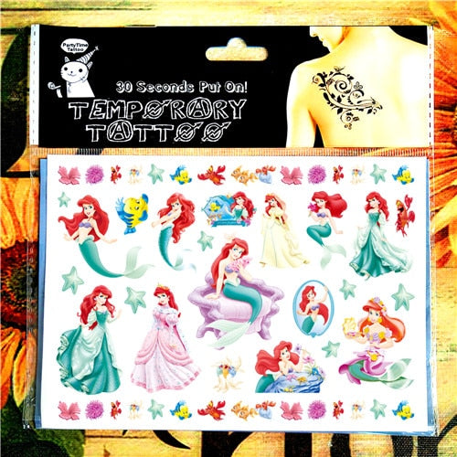 Children Cartoon Temporary Tattoo Sticker Novelty Cosplay Gag Toys for Princess Sofia Elsa Snow White Fans Waterproof 2-3 Days