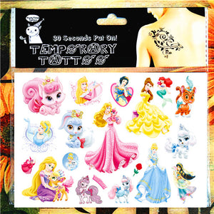 Children Cartoon Temporary Tattoo Sticker Novelty Cosplay Gag Toys for Princess Sofia Elsa Snow White Fans Waterproof 2-3 Days